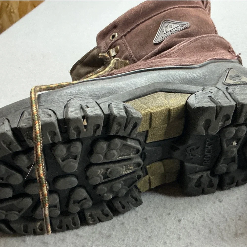 Rocky Vintage Snow Boots Thinsulate Insulated Brown Suede Winter Work Utility 10